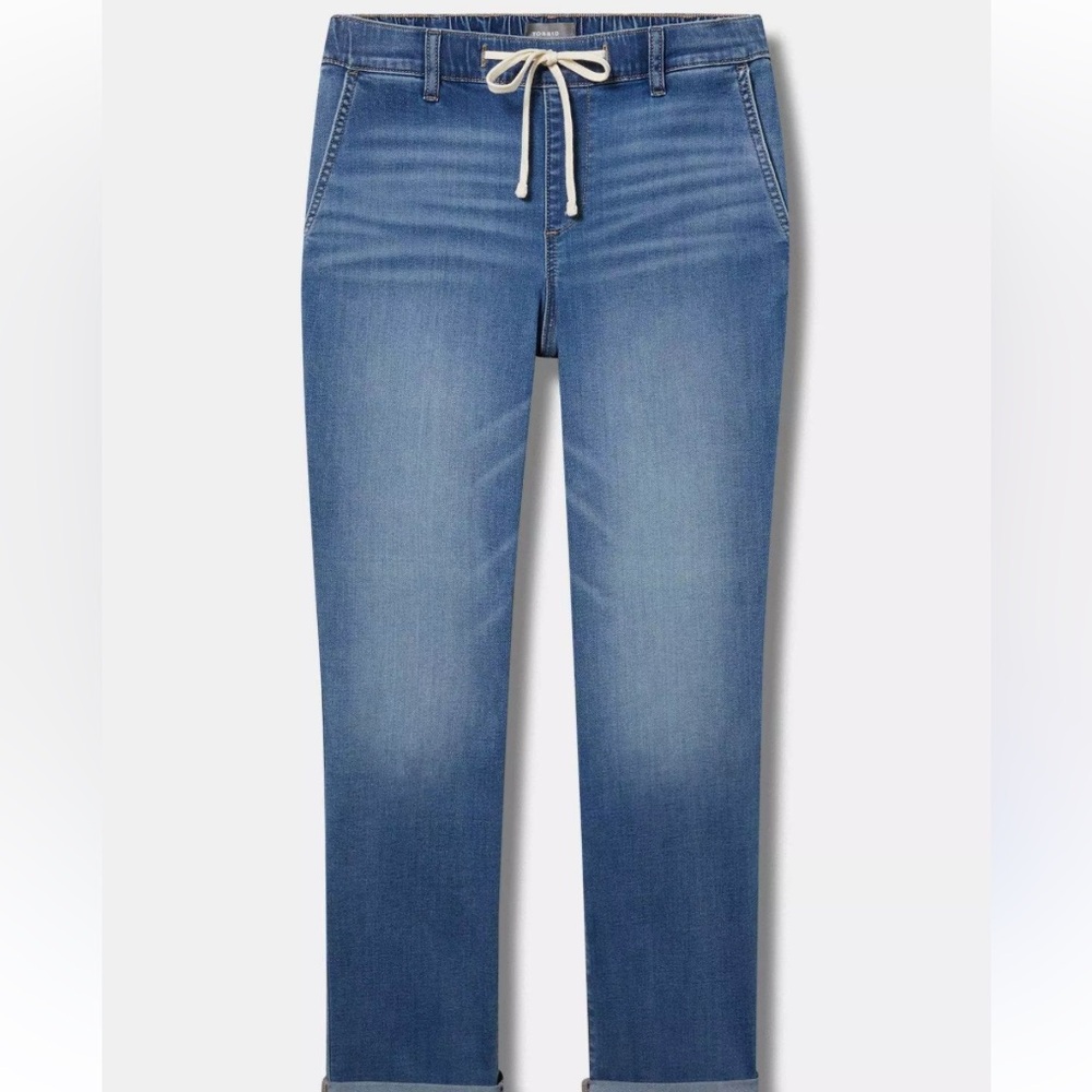 Torrid Pull-On Denim Pants Size 2X Short Stretchy Drawstring Jeans Boyfriend